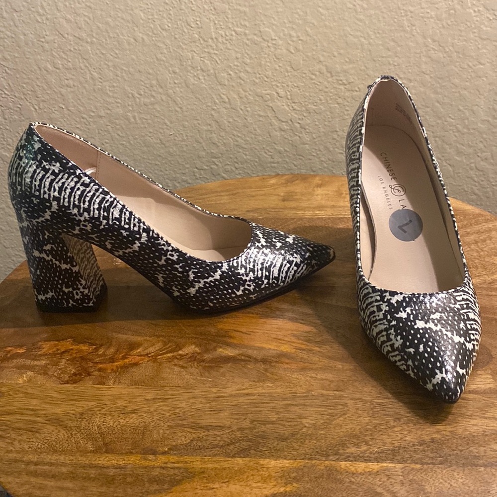 Black & White Block Heels
